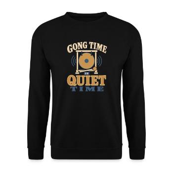 Klangbad Klangheilung Singing Bowl Gift - Unisex Sweatshirt - black - Front - Alina (178cm) & Michal (187cm)