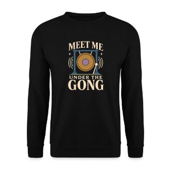 Klangbad Klangheilung Singing Bowl Gift - Unisex Sweatshirt - black - Front - Alina (178cm) & Michal (187cm)