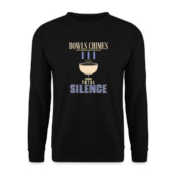 Klangbad Klangheilung Singing Bowl Gift - Unisex Sweatshirt - black - Front - Alina (178cm) & Michal (187cm)