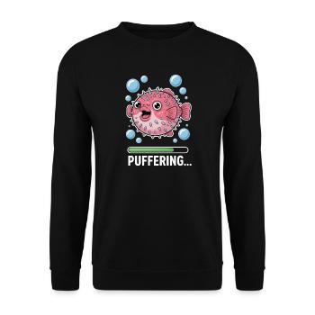 Expressions du poisson-globe : Cadeau amusant du poisson-globe - Sweat-shirt Unisexe - noir - Devant - Alina (178cm) & Michal (187cm)