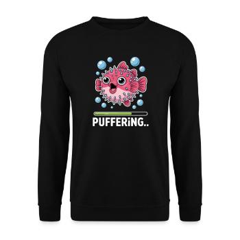 Puffer Fish Sayings Funny Puffer Fish Gift - Unisex Sweatshirt - black - Front - Alina (178cm) & Michal (187cm)