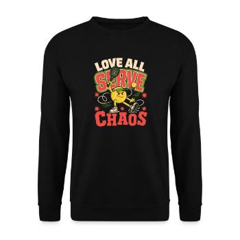 Tennisclub Tenniscore Keine Mitgliedschaft, Nur - Unisex Pullover - Schwarz - Vorne - Alina (178cm) & Michal (187cm)
