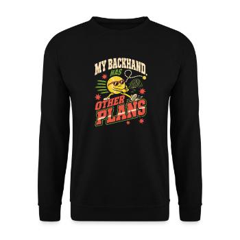 Tennisclub Tenniscore Keine Mitgliedschaft, Nur - Unisex Pullover - Schwarz - Vorne - Alina (178cm) & Michal (187cm)