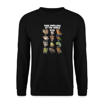 Tree Dwellers Cute Cartoon Table - Unisex Sweatshirt - black - Front - Alina (178cm) & Michal (187cm)