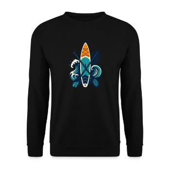 Drôle de planche de paddle SUP Stand Up paddle - Sweat-shirt Unisexe - noir - Devant - Alina (178cm) & Michal (187cm)