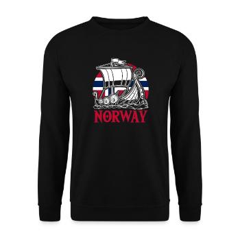 Norway Vacation Norge Fjords Travel Scandinavian - Unisex Pullover - Schwarz - Vorne - Alina (178cm) & Michal (187cm)
