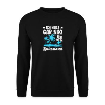 Ruhestand Strand Gar Nix - Unisex Pullover - Schwarz - Vorne - Alina (178cm) & Michal (187cm)