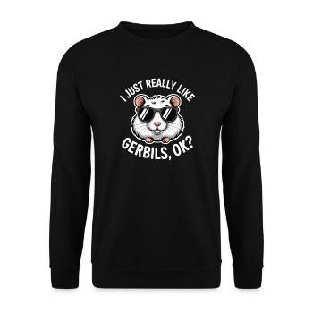 Mongolische Rennratte Sprüche Rennmaus Geschenk - Unisex Pullover - Schwarz - Vorne - Alina (178cm) & Michal (187cm)