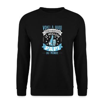 Voici le meilleur Papi du monde - Sweat-shirt Unisexe - noir - Devant - Alina (178cm) & Michal (187cm)