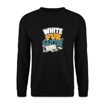 Cadeau de la maman du chien berger allemand blanc, Glit de fourrure blanche - Sweat-shirt Unisexe - noir - Devant - Alina (178cm) & Michal (187cm)