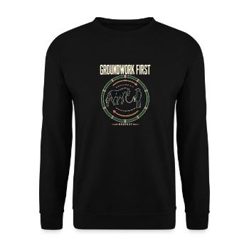 Horse Trainer Groundwork First Round Pen Diagram - Unisex Sweatshirt - black - Front - Alina (178cm) & Michal (187cm)