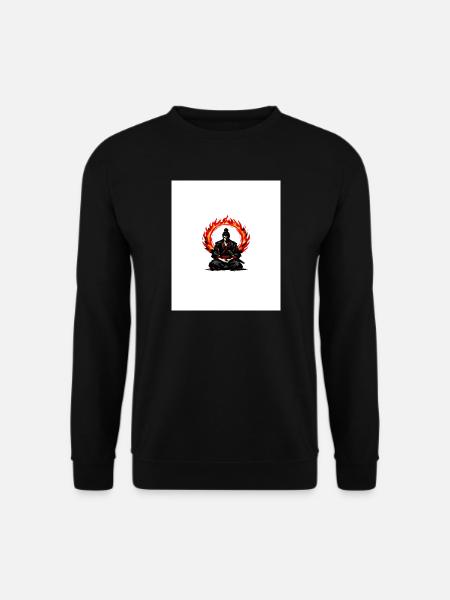 Flame Circle Samurai Mediation - Unisex Sweatshirt - black