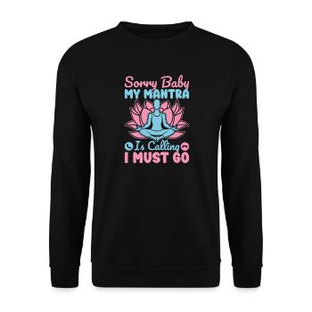 Le mantra du yoga m’appelle Je dois faire du yoga drôle - Sweat-shirt Unisexe - noir - Devant - Alina (178cm) & Michal (187cm)