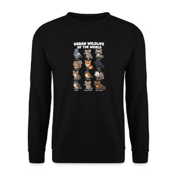 Faune urbaine adorable de la ville - Sweat-shirt Unisexe - noir - Devant - Alina (178cm) & Michal (187cm)