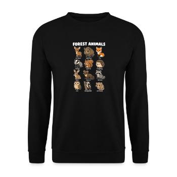  Waldtiere Niedliches Cartoon-diagramm - Unisex Pullover - Schwarz - Vorne - Alina (178cm) & Michal (187cm)