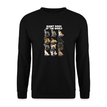 Races de chiens géants, schéma de dessin animé mignon, - Sweat-shirt Unisexe - noir - Devant - Alina (178cm) & Michal (187cm)