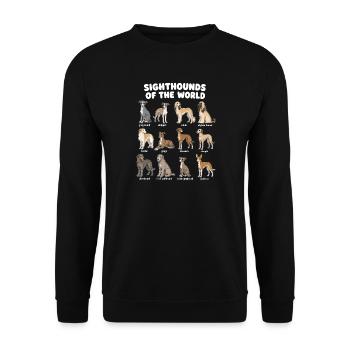 Chiens de lévrier races de chiens mignons - Sweat-shirt Unisexe - noir - Devant - Alina (178cm) & Michal (187cm)