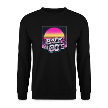 Return of the 80s Neon Sun - Unisex Sweatshirt - black - Front - Alina (178cm) & Michal (187cm)