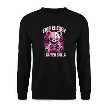 Pastel Goth Soft Goth Gaming Gamer - Unisex Pullover - Schwarz - Vorne - Alina (178cm) & Michal (187cm)