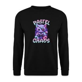 Pastel Goth Soft Goth Gaming Gamer - Unisex Pullover - Schwarz - Vorne - Alina (178cm) & Michal (187cm)