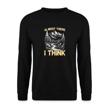 Almost there i think Hiking Mountains Mountaineering - Unisex Sweatshirt - black - Front - Alina (178cm) & Michal (187cm)