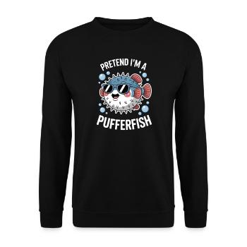 Kugelfische Sprüche Lustiges Kugelfische Geschenk  - Unisex Pullover - Schwarz - Vorne - Alina (178cm) & Michal (187cm)