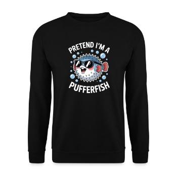 Kugelfische Sprüche Lustiges Kugelfische Geschenk  - Unisex Pullover - Schwarz - Vorne - Alina (178cm) & Michal (187cm)