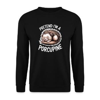 Stachelschweine Sprüche Stachelschweine Geschenk - Unisex Pullover - Schwarz - Vorne - Alina (178cm) & Michal (187cm)
