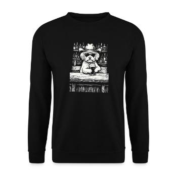 Cowboy Dog Beer Funny Maltheser - Unisex Sweatshirt - black - Front - Alina (178cm) & Michal (187cm)