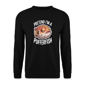 Kugelfische Sprüche Lustiges Kugelfische Geschenk  - Unisex Pullover - Schwarz - Vorne - Alina (178cm) & Michal (187cm)