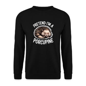 Stachelschweine Sprüche Stachelschweine Geschenk - Unisex Pullover - Schwarz - Vorne - Alina (178cm) & Michal (187cm)