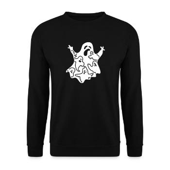 Halloween Party Ghost Funny Halloween Ghost - Unisex Sweatshirt - black - Front - Alina (178cm) & Michal (187cm)