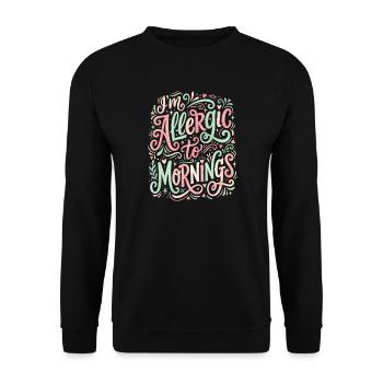 Verspielt Ich Bin gegen Morgende Allergisch - Unisex Pullover - Schwarz - Vorne - Alina (178cm) & Michal (187cm)