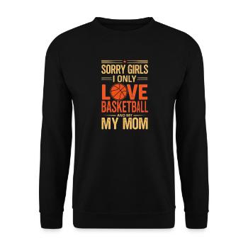 Basketballliebe Und Mama - Unisex Pullover - Schwarz - Vorne - Alina (178cm) & Michal (187cm)