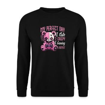 Pastel Goth Soft Goth Gaming Gamer - Unisex Pullover - Schwarz - Vorne - Alina (178cm) & Michal (187cm)