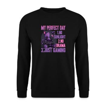 Pastel Goth Soft Goth Gaming Gamer - Unisex Sweatshirt - black - Front - Alina (178cm) & Michal (187cm)