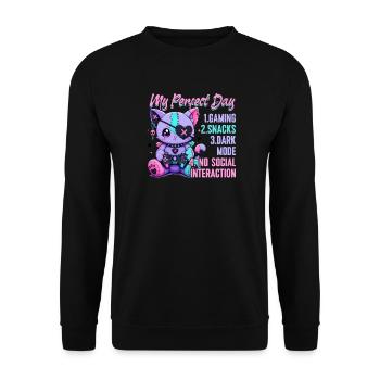 Pastel Goth Soft Goth Gaming Gamer - Unisex Pullover - Schwarz - Vorne - Alina (178cm) & Michal (187cm)