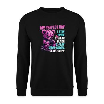Pastel Goth Soft Goth Gaming Gamer - Unisex Sweatshirt - black - Front - Alina (178cm) & Michal (187cm)
