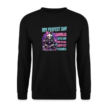 Pastel Goth Soft Goth Gaming Gamer - Unisex Pullover - Schwarz - Vorne - Alina (178cm) & Michal (187cm)
