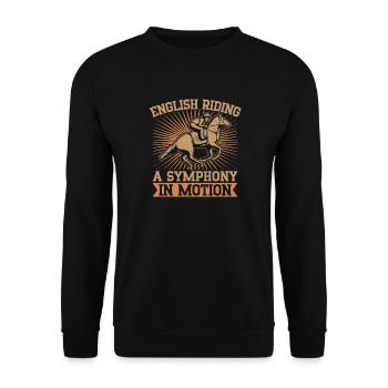 Hobby Horse Rider SYmphony In Motion English - Unisex Pullover - Schwarz - Vorne - Alina (178cm) & Michal (187cm)
