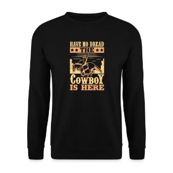Western Rider No Dread The Cowboy Is Here Cowgirls - Unisex Pullover - Schwarz - Vorne - Alina (178cm) & Michal (187cm)