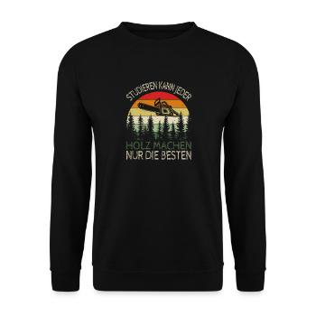 Studieren kann jeder - Unisex Pullover - Schwarz - Vorne - Alina (178cm) & Michal (187cm)