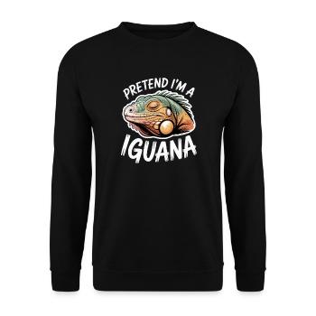 Leguane Sprüche Leguane Lustiges Leguane Geschenk  - Unisex Pullover - Schwarz - Vorne - Alina (178cm) & Michal (187cm)