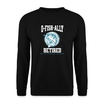 Ofishally Retired Pun - Unisex Sweatshirt - black - Front - Alina (178cm) & Michal (187cm)