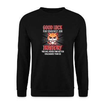 Funny Farewell Coworker - Unisex Sweatshirt - black - Front - Alina (178cm) & Michal (187cm)