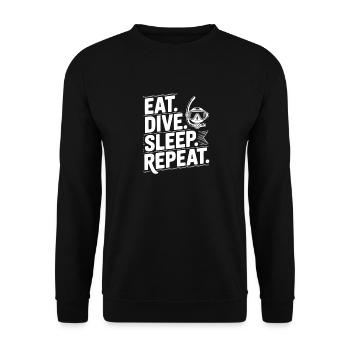 Eat. Dive. Sleep. Repeat. - Unisex Sweatshirt - black - Front - Alina (178cm) & Michal (187cm)
