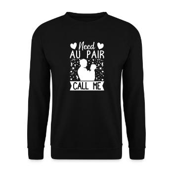 Un prestataire de garde d’enfants a besoin d’une fille au pair, appelez-moi garderie - Sweat-shirt Unisexe - noir - Devant - Alina (178cm) & Michal (187cm)