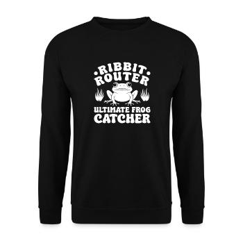 Frog Catcher Ribbit Router Frog - Sweat-shirt Unisexe - noir - Devant - Alina (178cm) & Michal (187cm)
