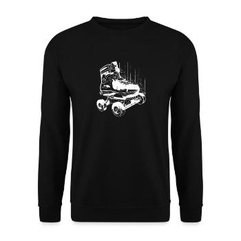 Graphisme des patins à roulettes - Sweat-shirt Unisexe - noir - Devant - Alina (178cm) & Michal (187cm)