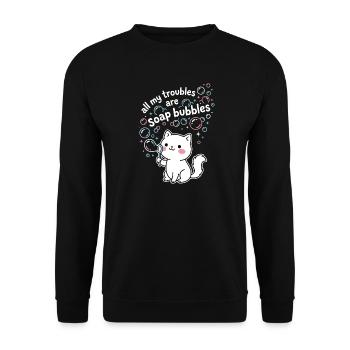 Tous mes soucis sont des bulles de savon - Sweat-shirt Unisexe - noir - Devant - Alina (178cm) & Michal (187cm)
